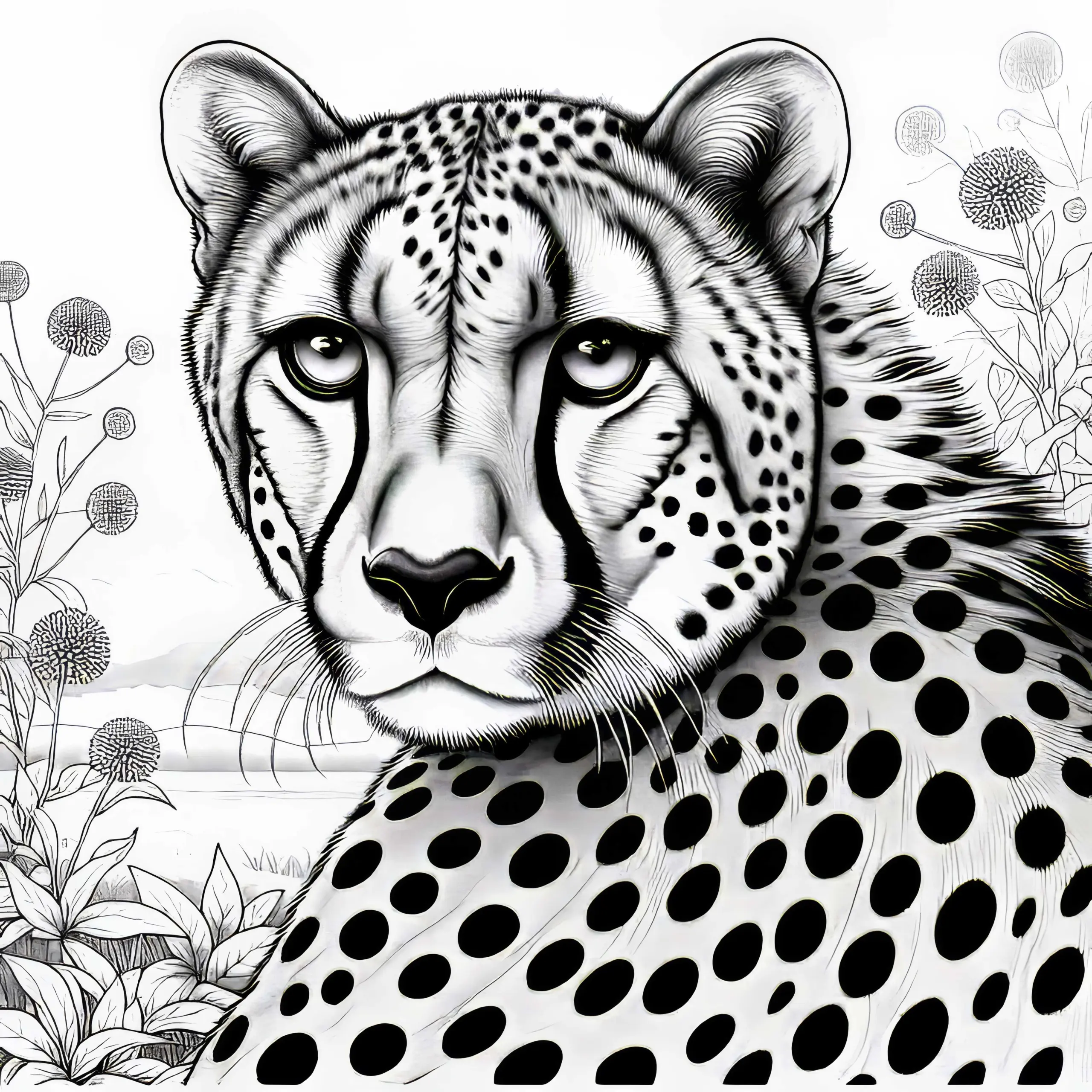 Gepard Ausmalbild: Detailreich und Kostenlos