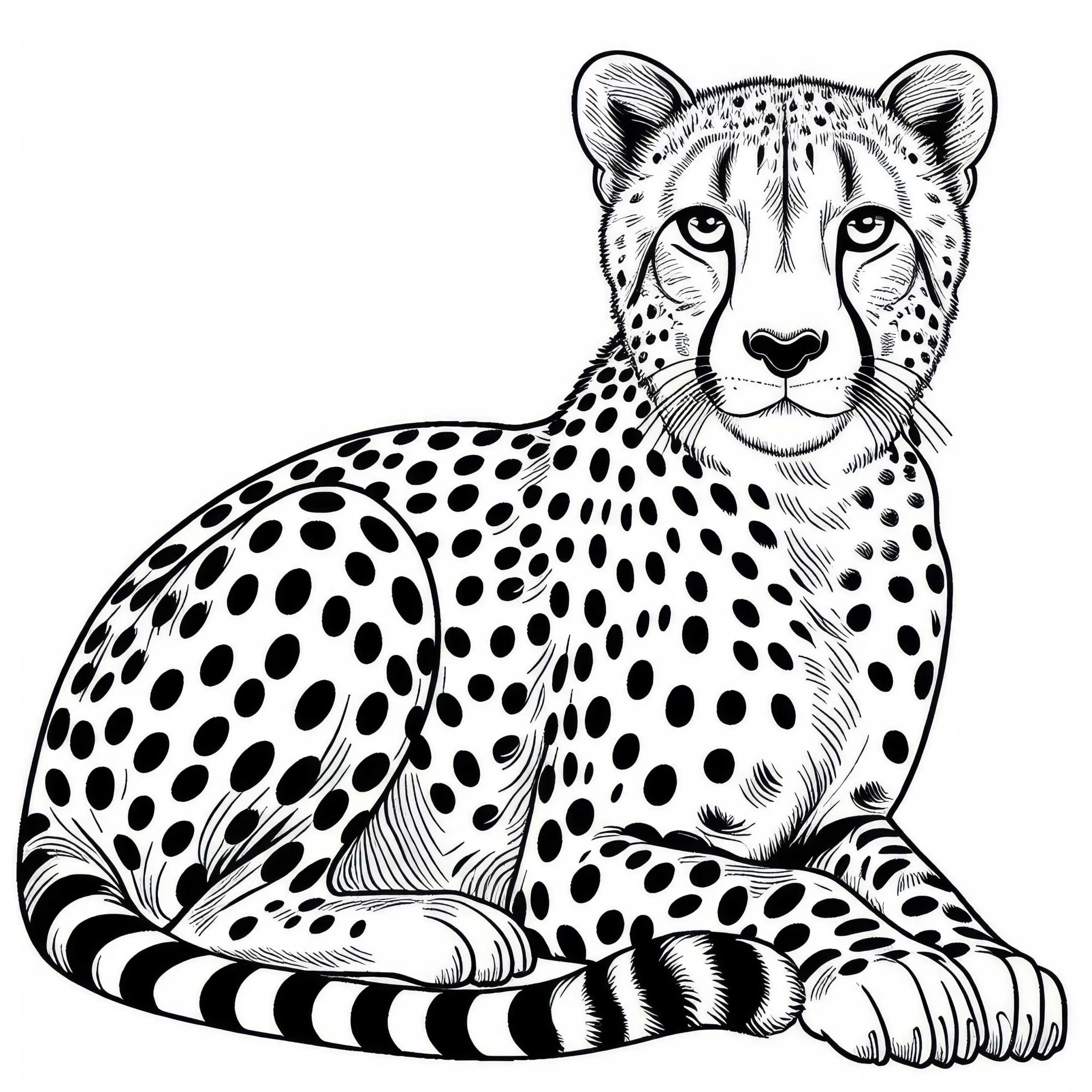Gepard Ausmalbild: Raubkatze Kostenlos Herunterladen