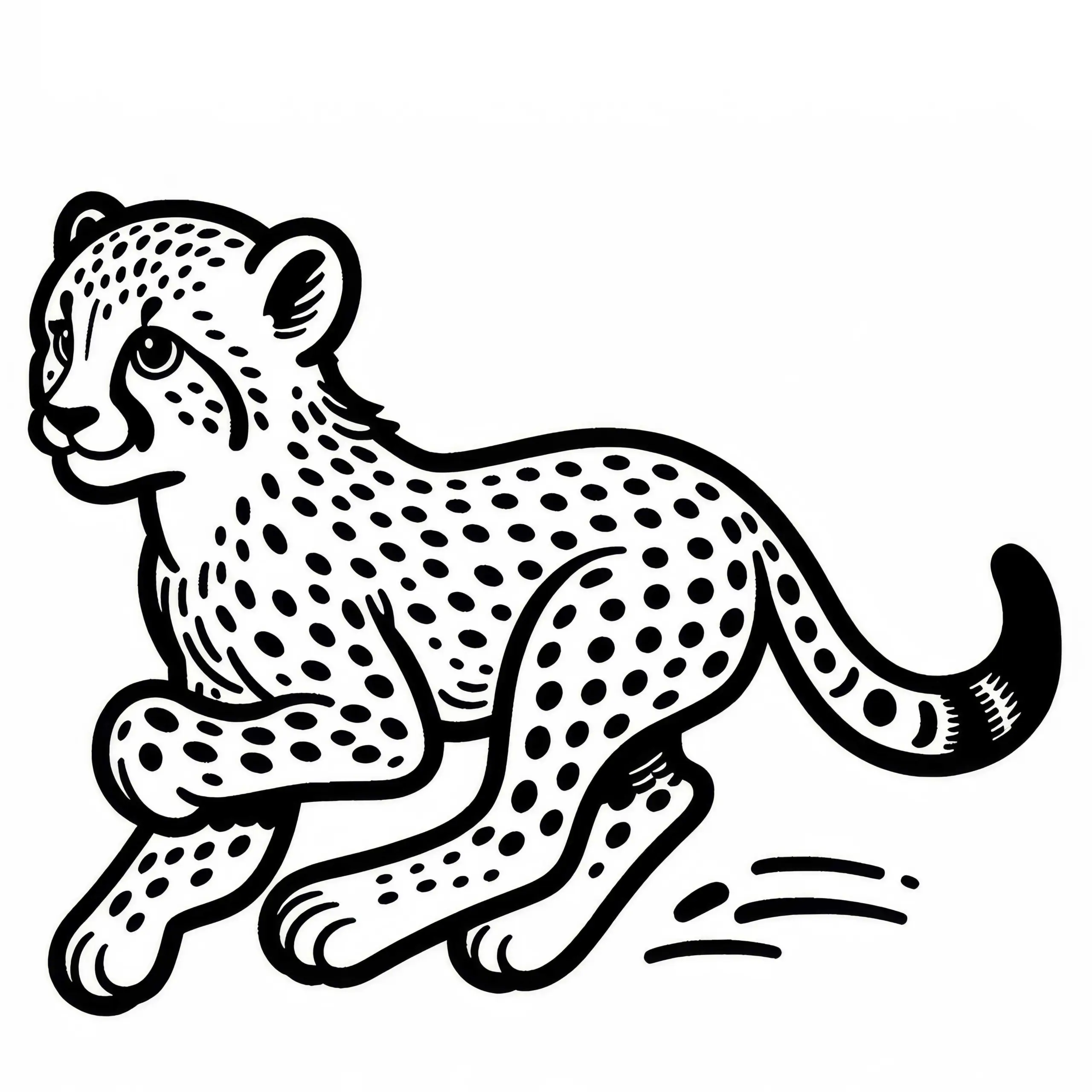 Gepard Malvorlage zum Herunterladen (Gratis) (Ausmalbild)