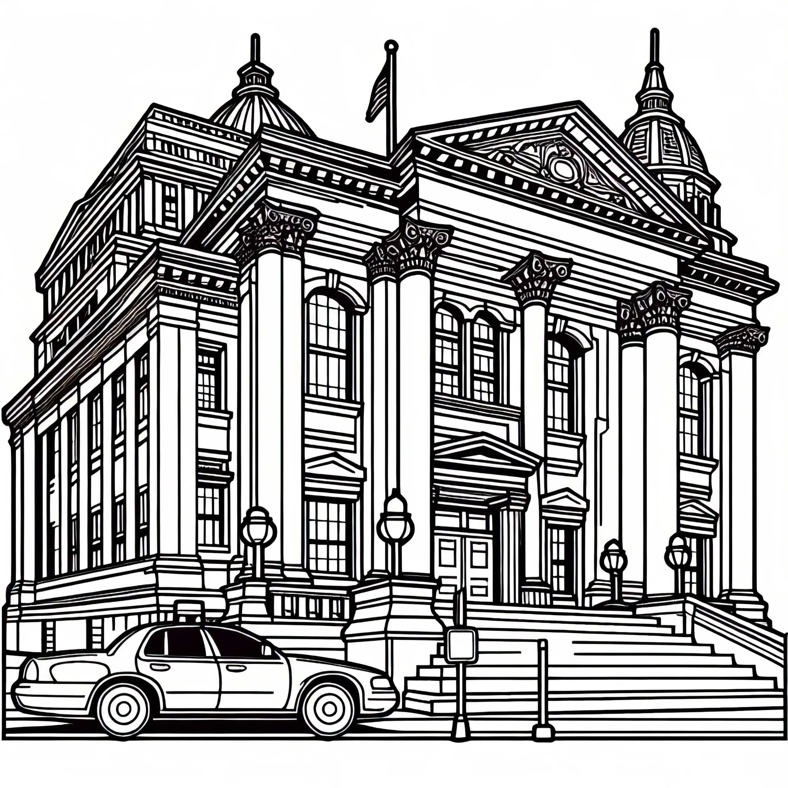Gerichtsgebäude Ausmalbild Kostenlos