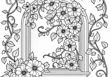 Blumenranken: kostenlose Ausmalbilder