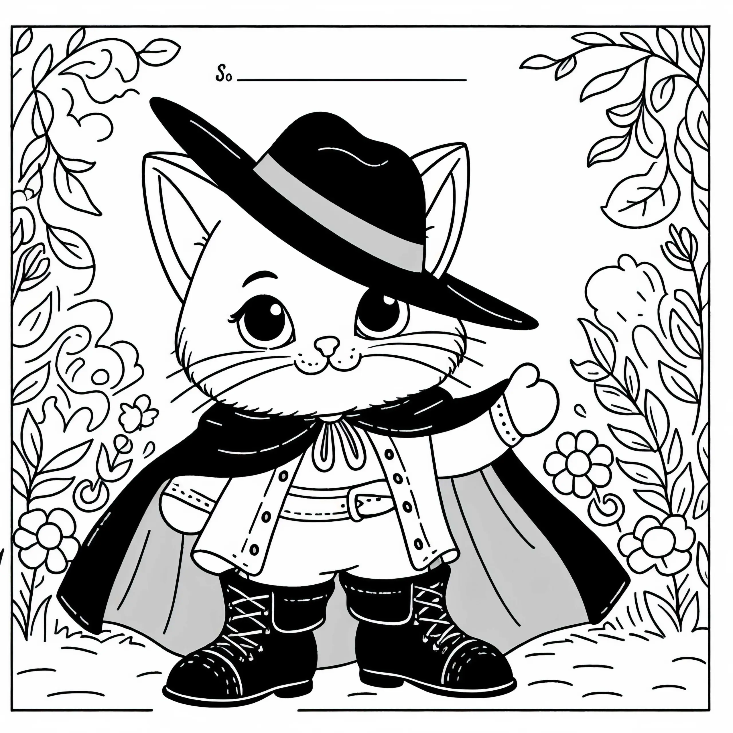 Gestiefelter Kater Malvorlage Märchen Kostenlos (Ausmalbild)