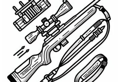 Gewehr eines Biathleten – Einfaches kostenloses Ausmalbild