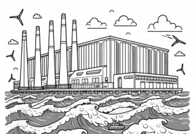 Gezeitenkraftwerk Ausmalbild Gratis