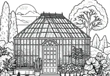 Glashaus Ausmalbild Kostenlos
