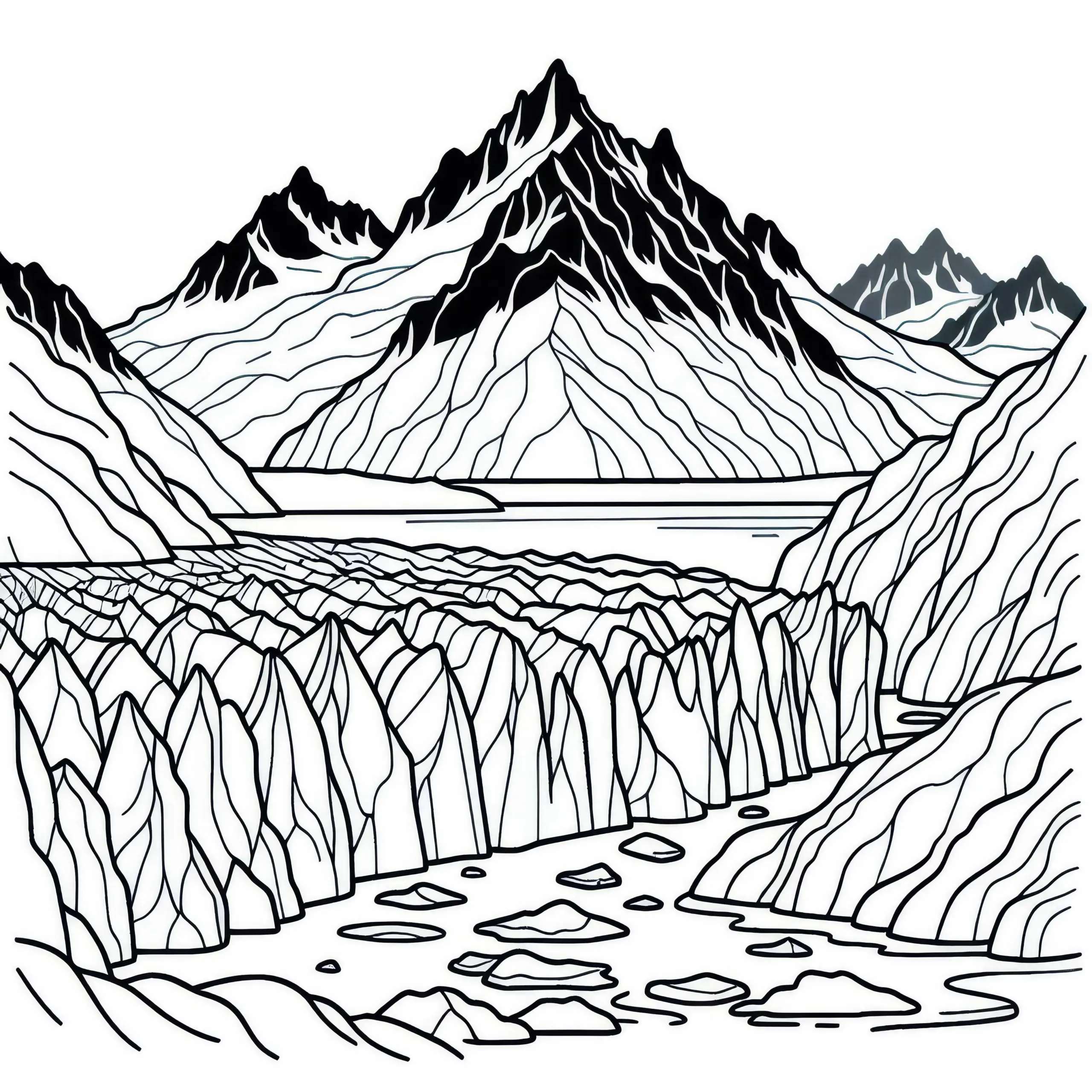 Gletscher Malvorlage Kostenlos (Ausmalbild)