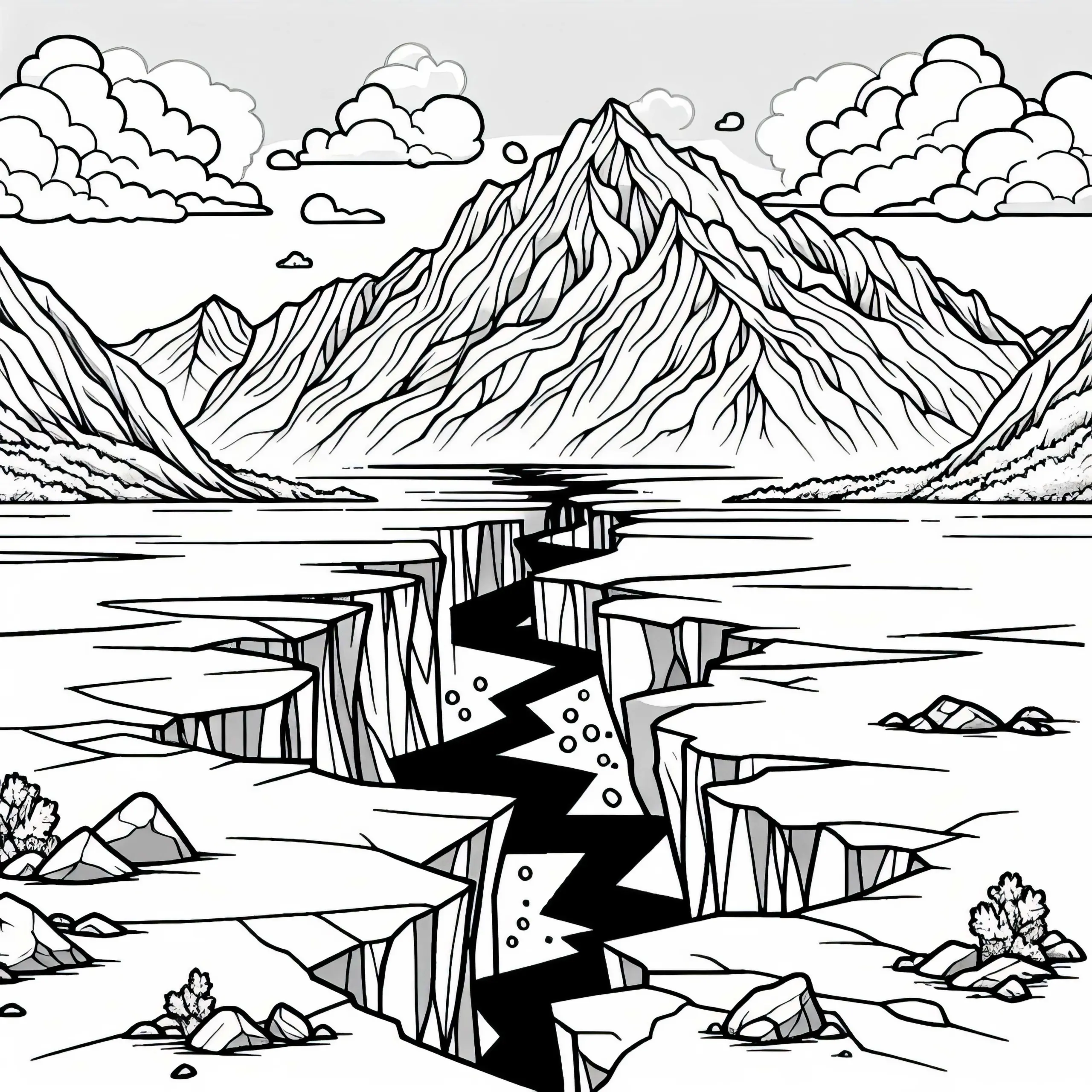 Gletscher spaltet sich – Ausmalbild zum Download