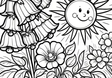 Glockenblume in der Sonne: Kostenlose Malvorlage