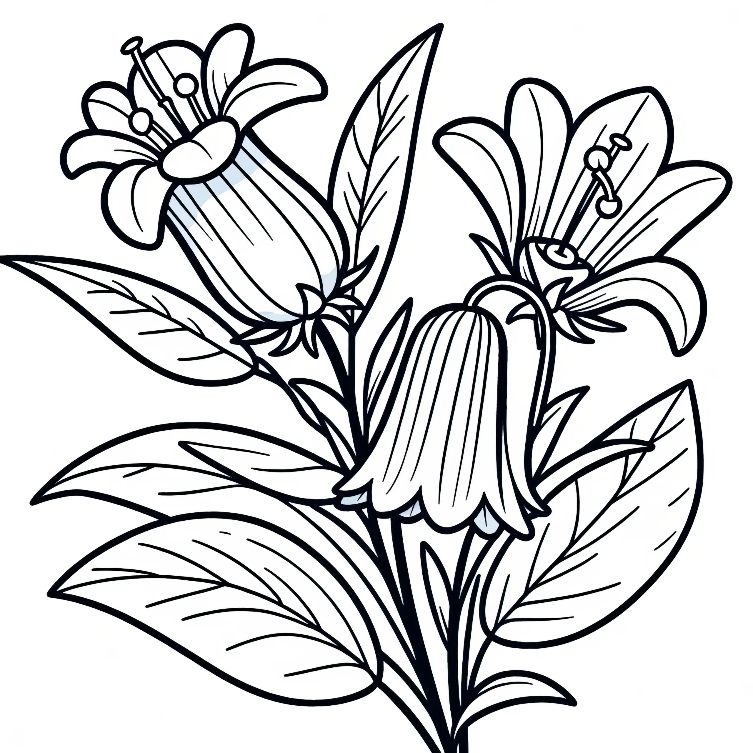 Glockenblumen als Malvorlage (Gratis) (Ausmalbild)
