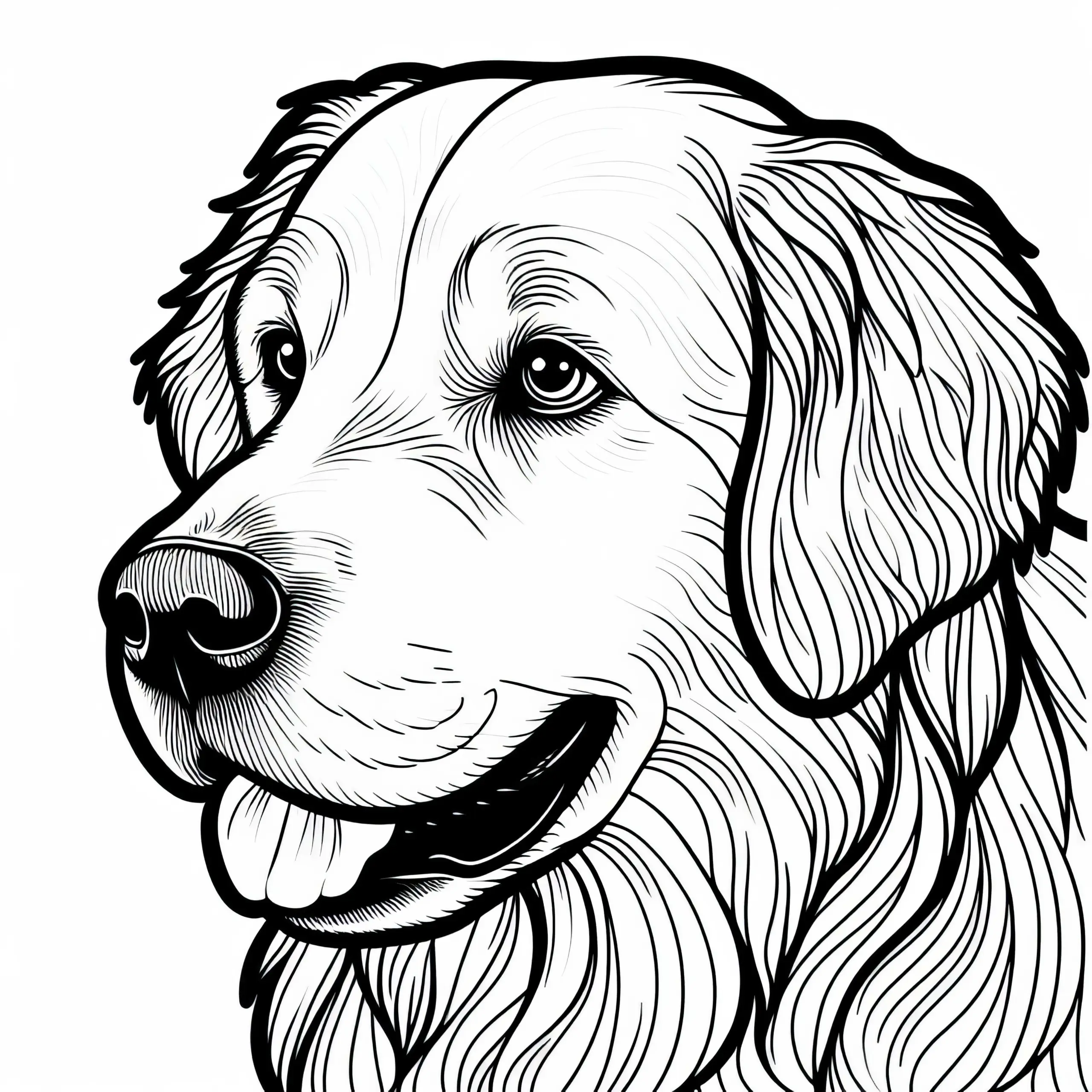 Golden Retriever Ausmalbild – Hund Kostenlos Herunterladen