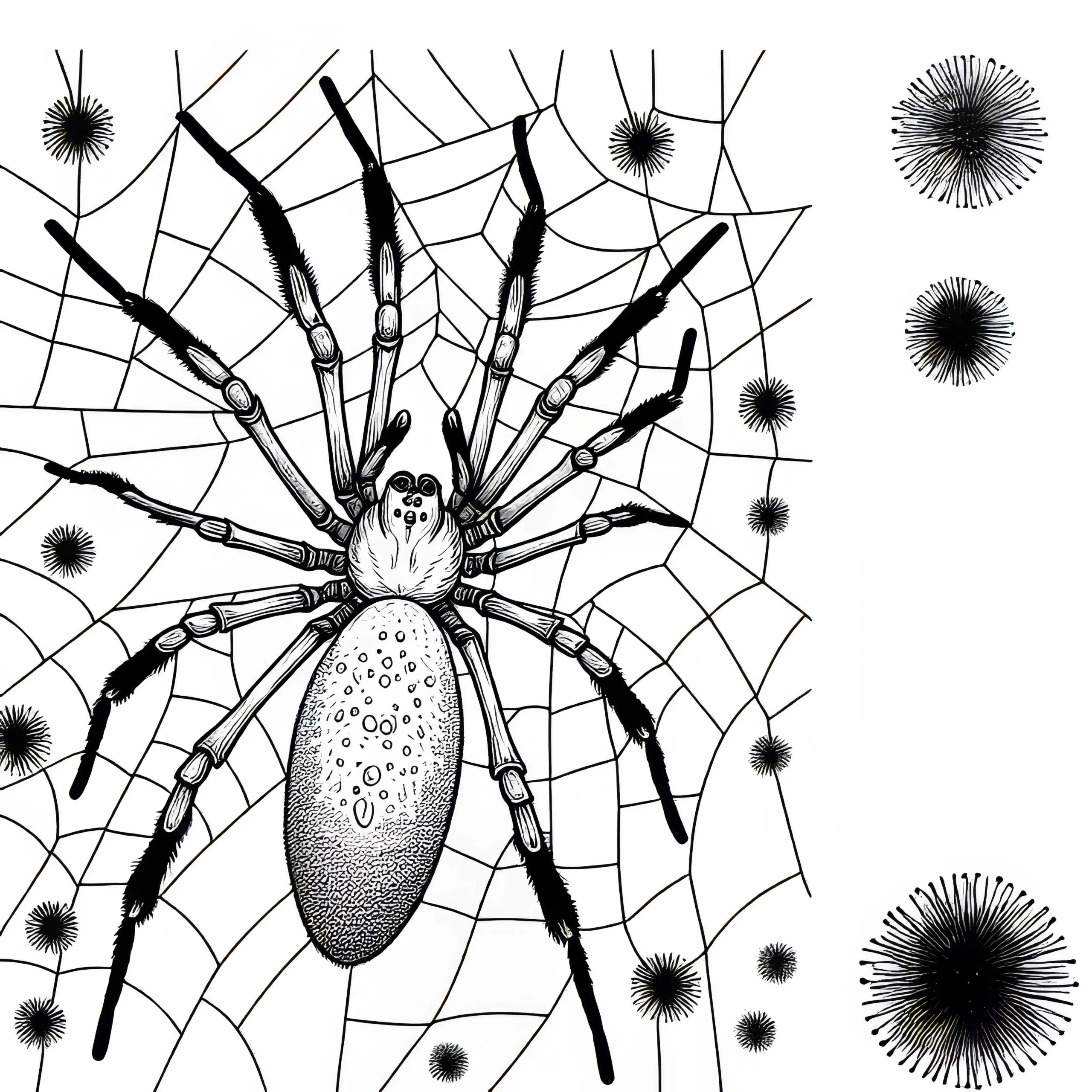 Goldene Seidenspinne Nephila Clavipes Malvorlage Gratis (Ausmalbild)