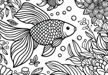 Goldfisch Malvorlage Gratis zum Ausmalen und Herunterladen