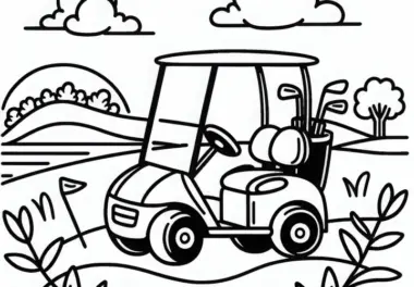 Golfcart Ausmalbild Kostenlos
