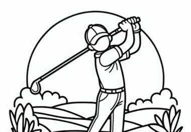 Golfspieler Ausmalbild Einfach Gratis