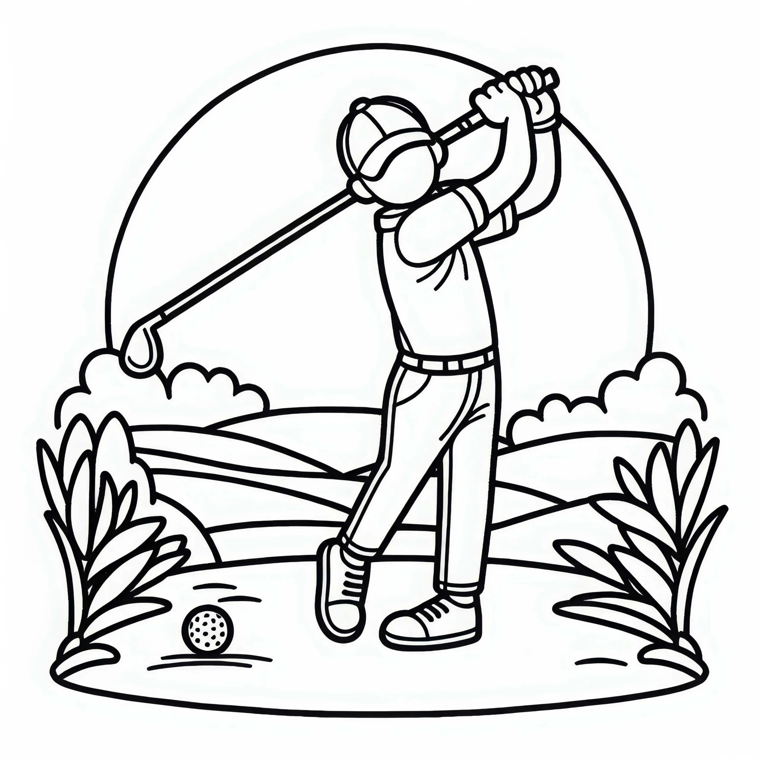 Golfspieler Ausmalbild Einfach Gratis