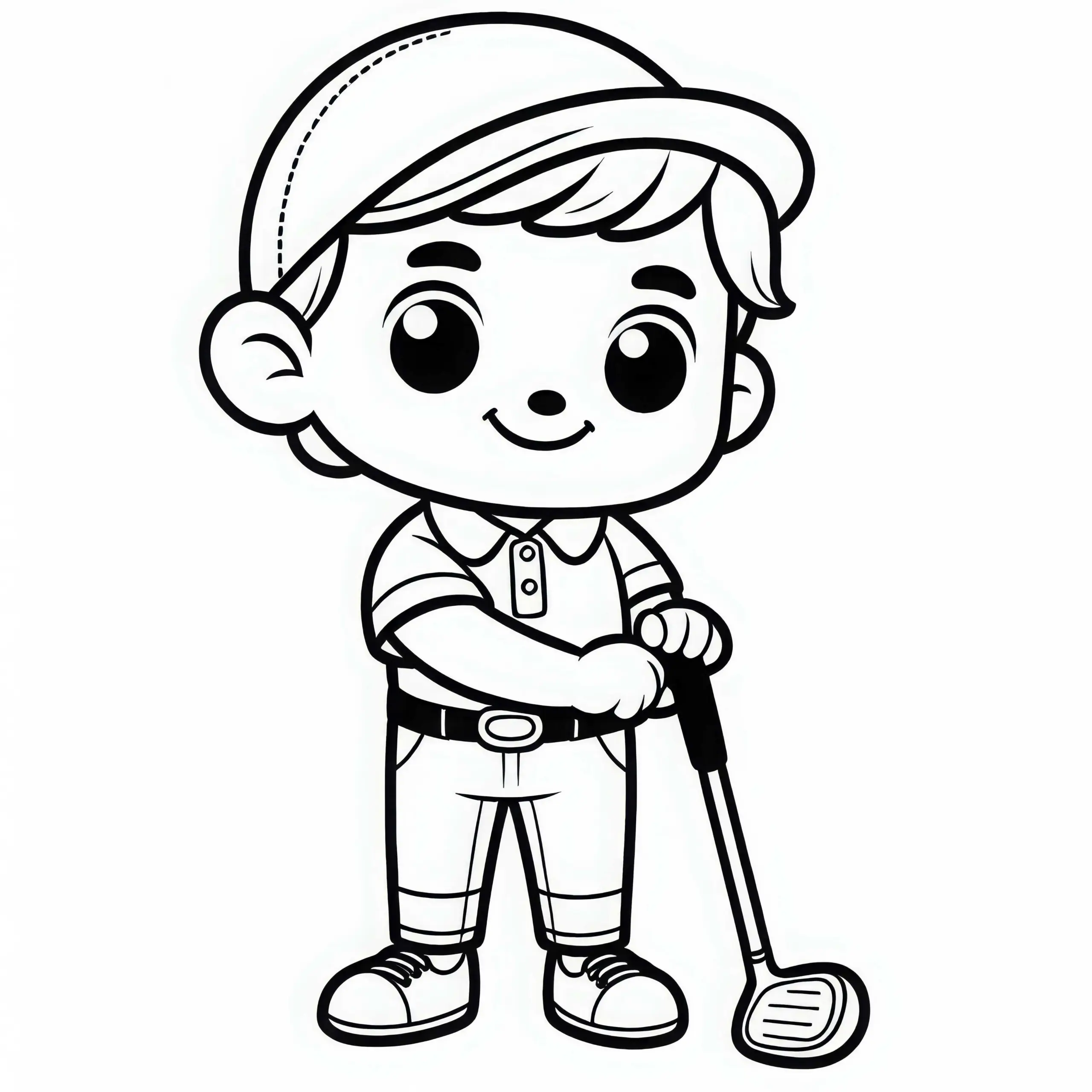 Golfspieler Malvorlage Einfach Kostenlos (Ausmalbild)