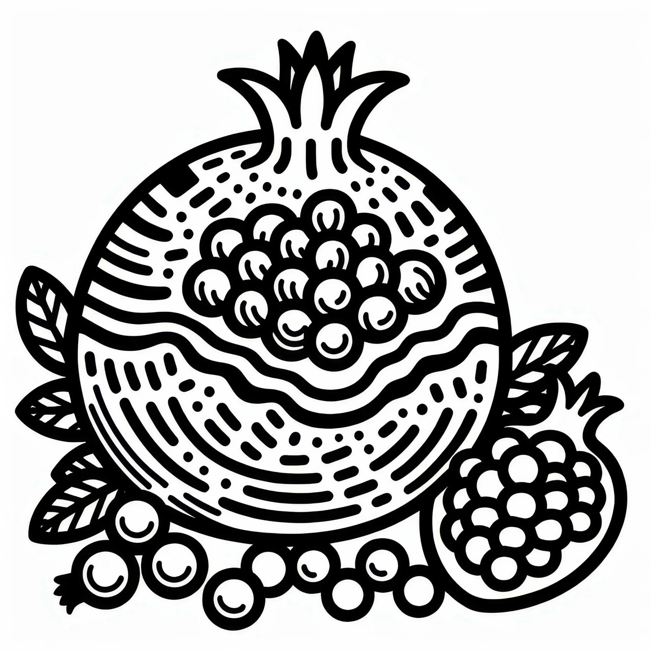 Granatapfel Malvorlage Kostenlos (Ausmalbild)
