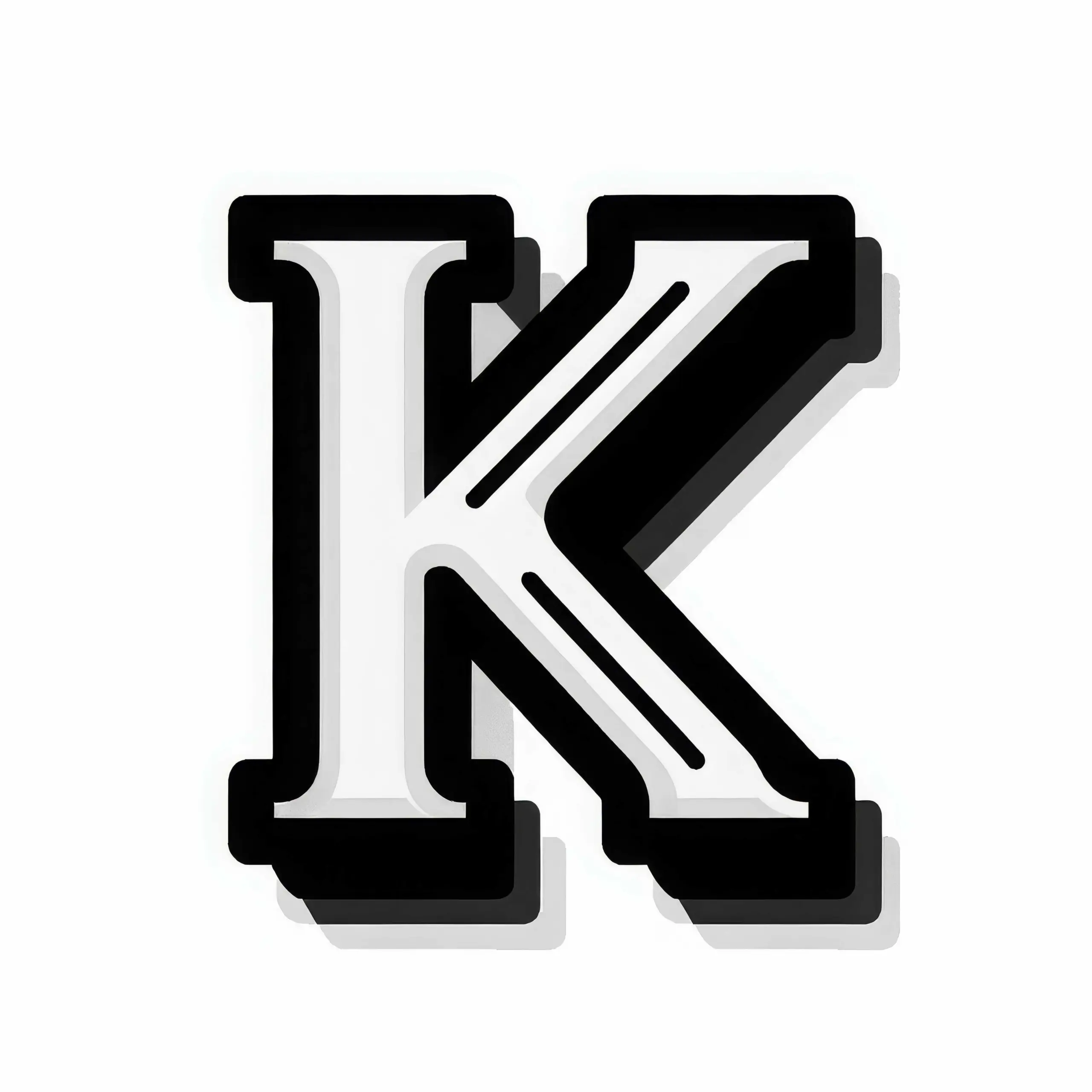 Kostenlose K-Malvorlage mit Großbuchstaben (Ausmalbild)