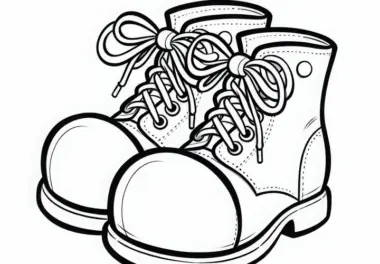 Große Schuhe eines Clowns Malvorlage einfach kostenlos