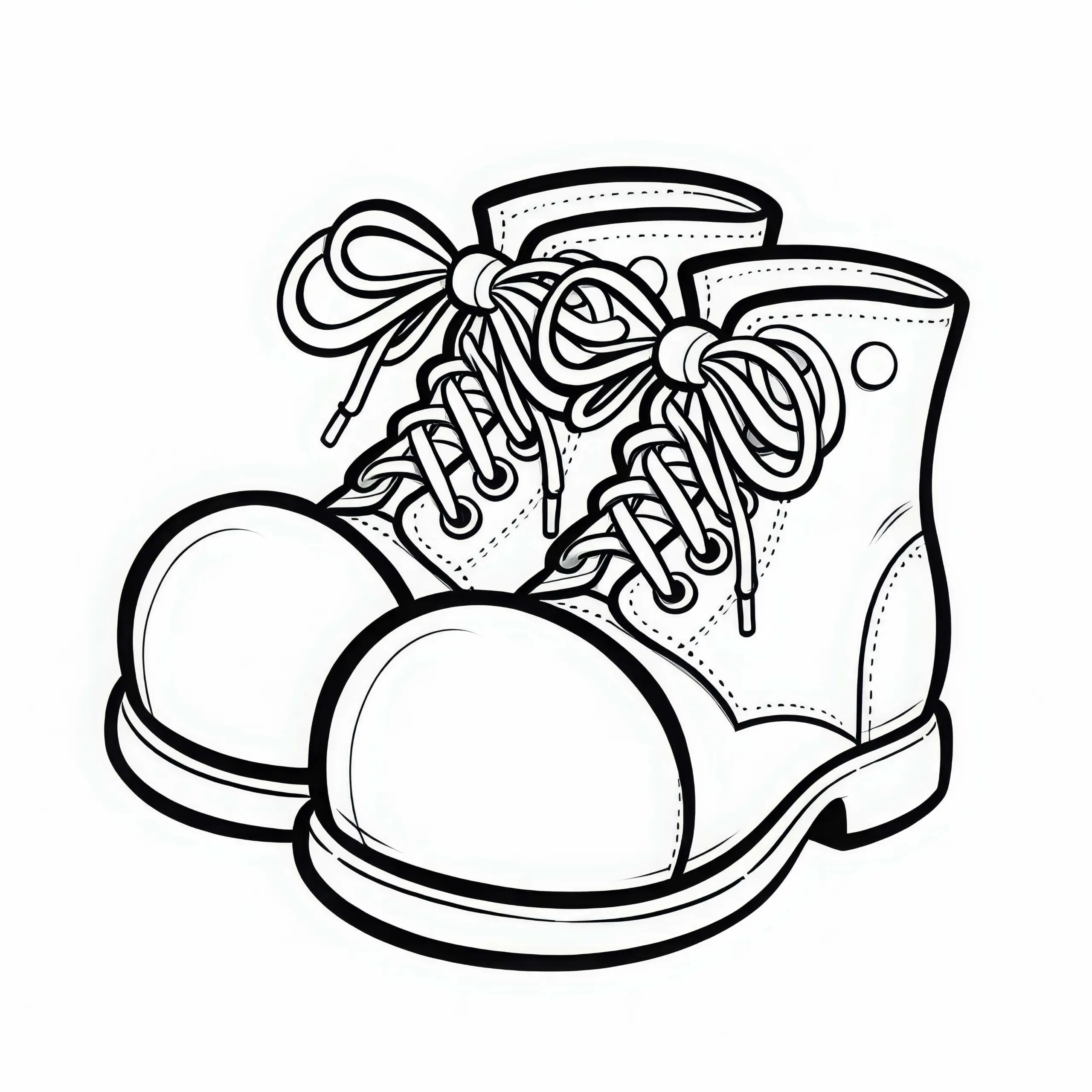 Große Schuhe eines Clowns Malvorlage einfach kostenlos (Ausmalbild)