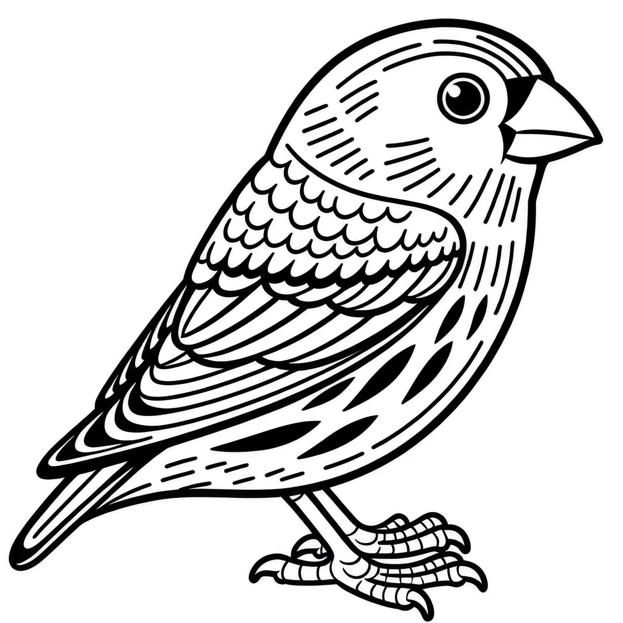 Grüner Fink – Vogel aus Europa – Malvorlage gratis (Ausmalbild)