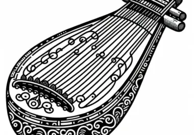 Guzheng Malvorlage – Traditionelles Instrument Kostenlos
