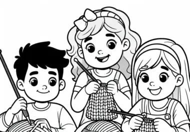 Häkelarbeiten – Kostenloses Ausmalbild zum Thema Hobby