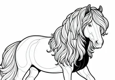 Haflinger Ausmalbild – Kostenloses Pferd zum Ausmalen