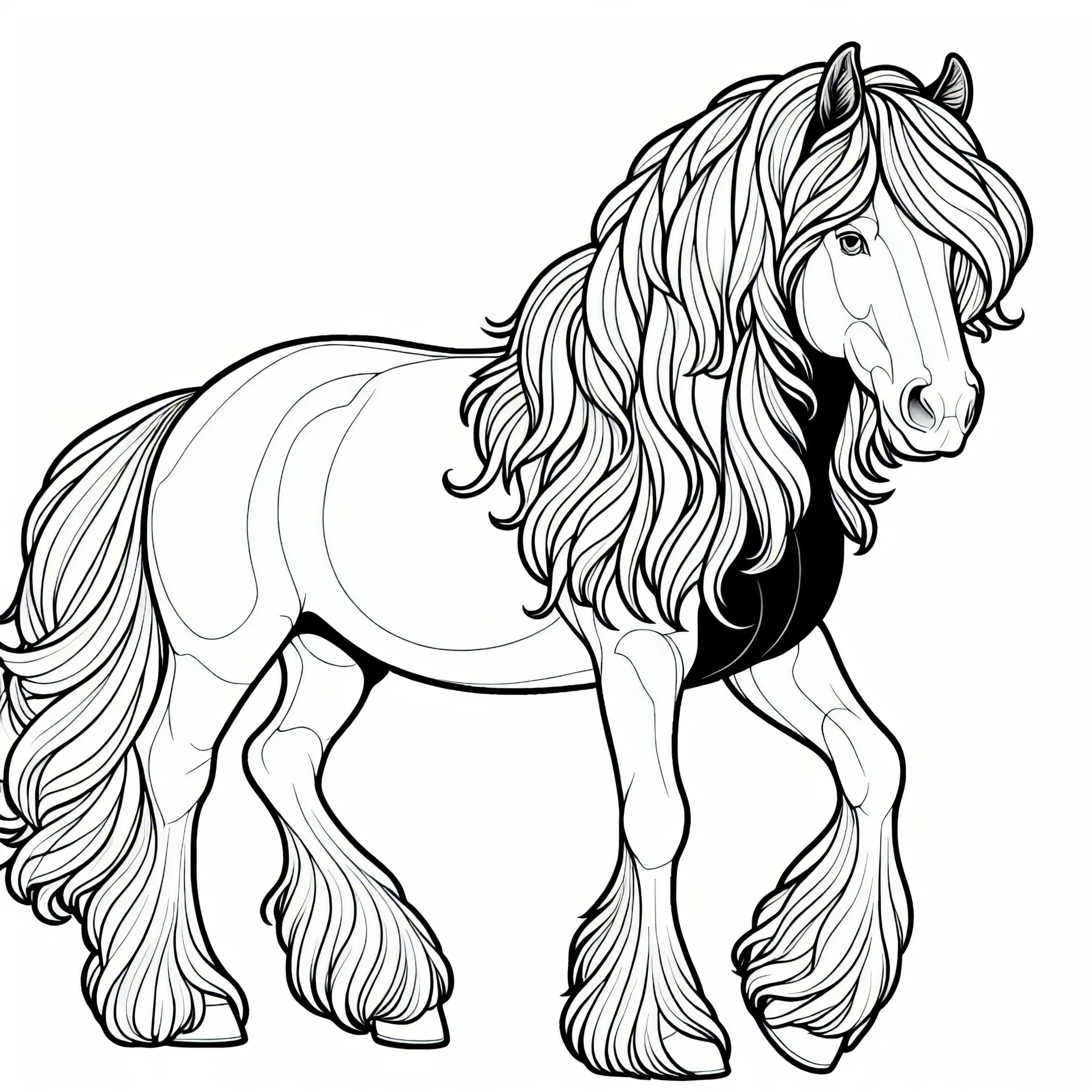 Haflinger Ausmalbild – Kostenloses Pferd zum Ausmalen