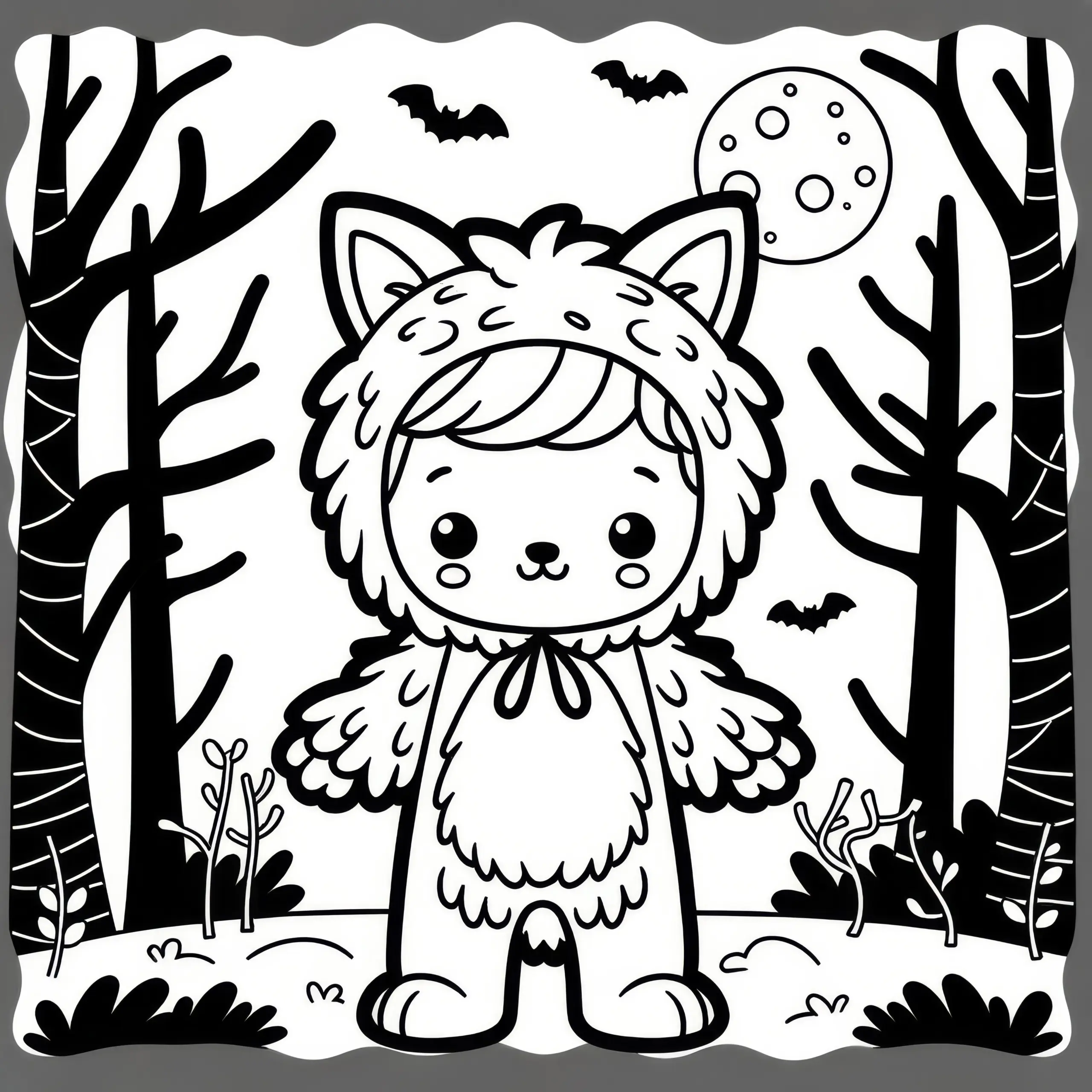 Halloween Kostüm Bär: Bild zum Ausmalen (Kostenlos) (Ausmalbild)