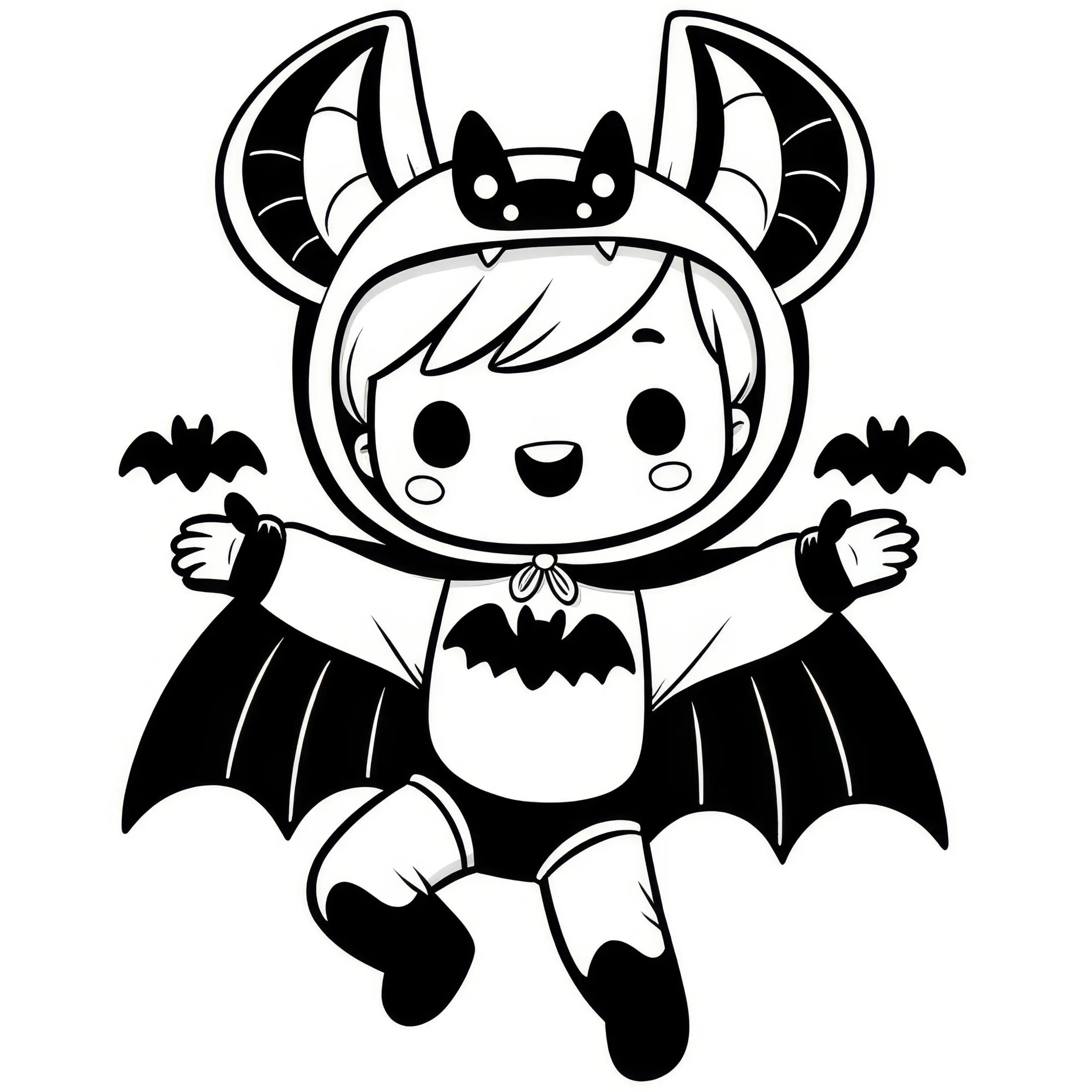 Halloween Kostüm Superheld: Bild zum Ausmalen (Gratis) (Ausmalbild)