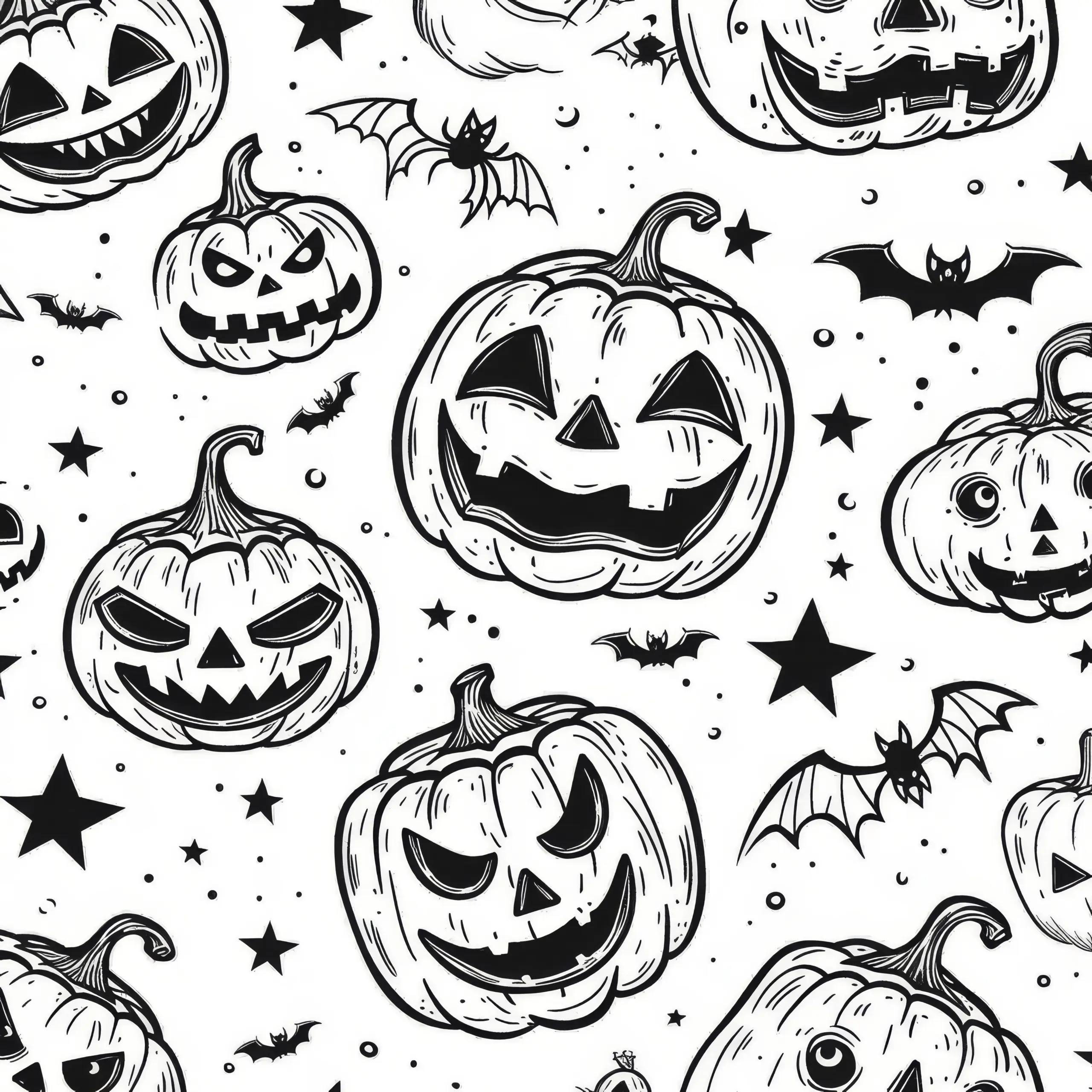Halloween Kürbisse: Kostenloses Bild zum Ausmalen (Ausmalbild)
