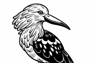 Hammerkopf Hamerkop Vogel aus Afrika – Ausmalbild kostenlos