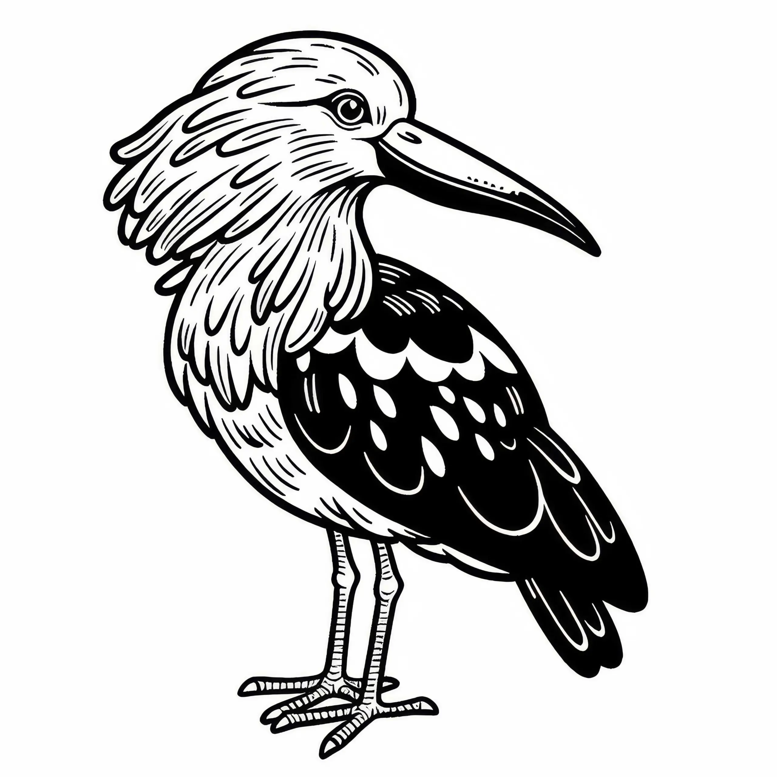 Hammerkopf Hamerkop Vogel aus Afrika – Ausmalbild kostenlos