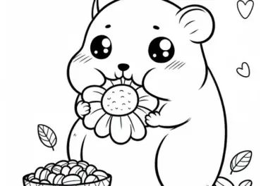 Hamster mit gefüllten Backen – Malvorlage kostenlos