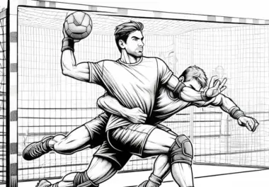 Handball Ausmalbild: Detailreich und Kostenlos