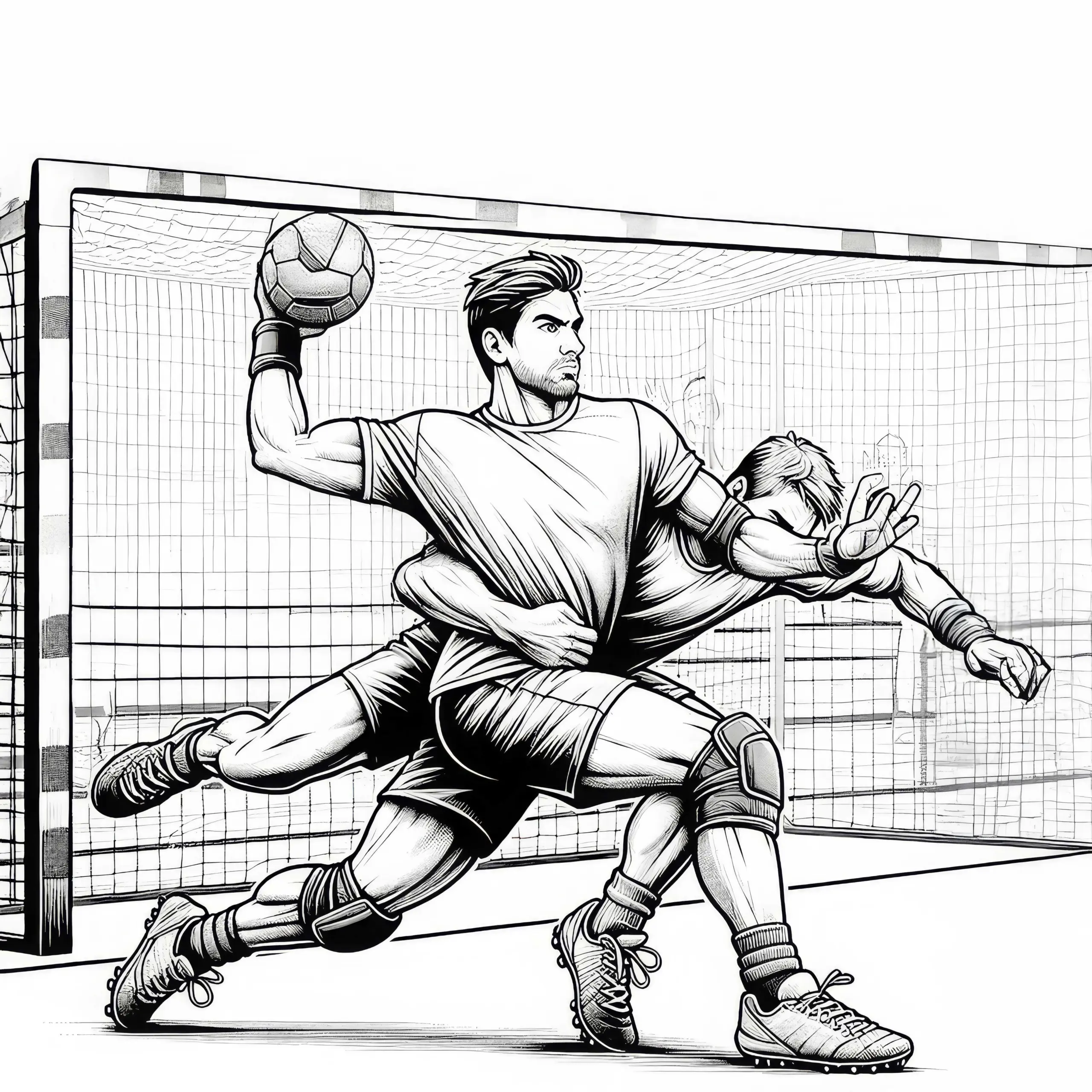 Handball Ausmalbild: Detailreich und Kostenlos