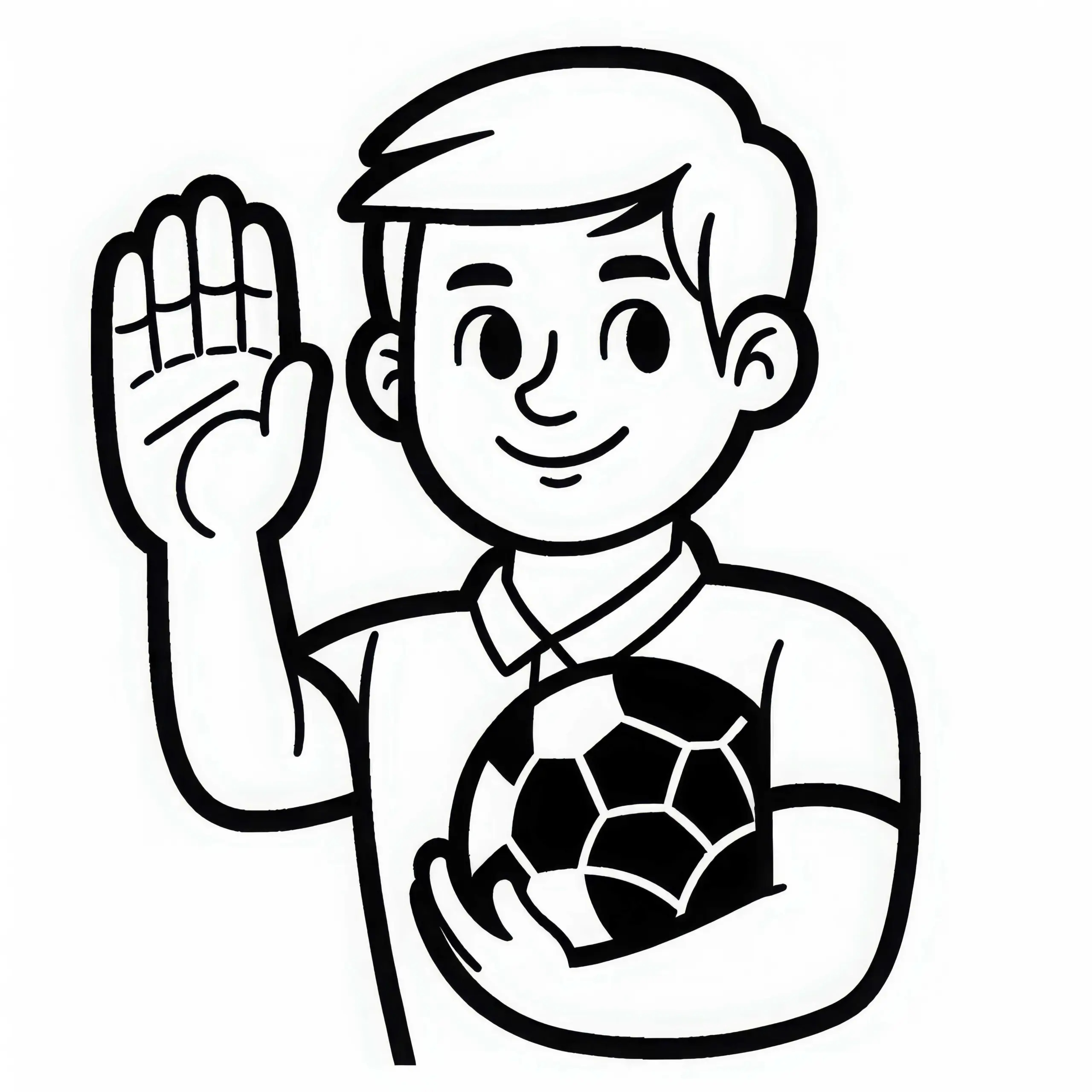 Handball Malvorlage Einfach Kostenlos (Ausmalbild)