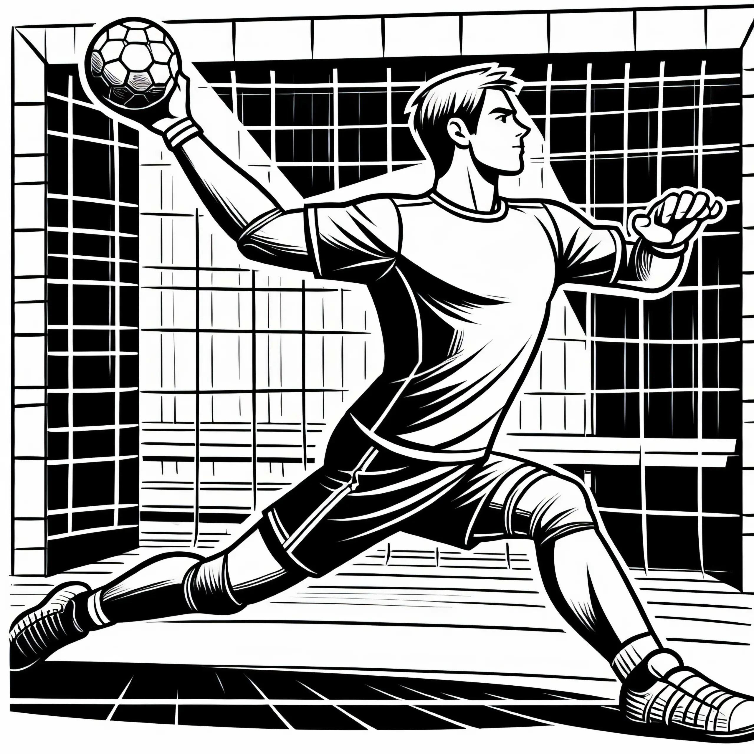 Handball Torwart Malvorlage Kostenlos (Ausmalbild)