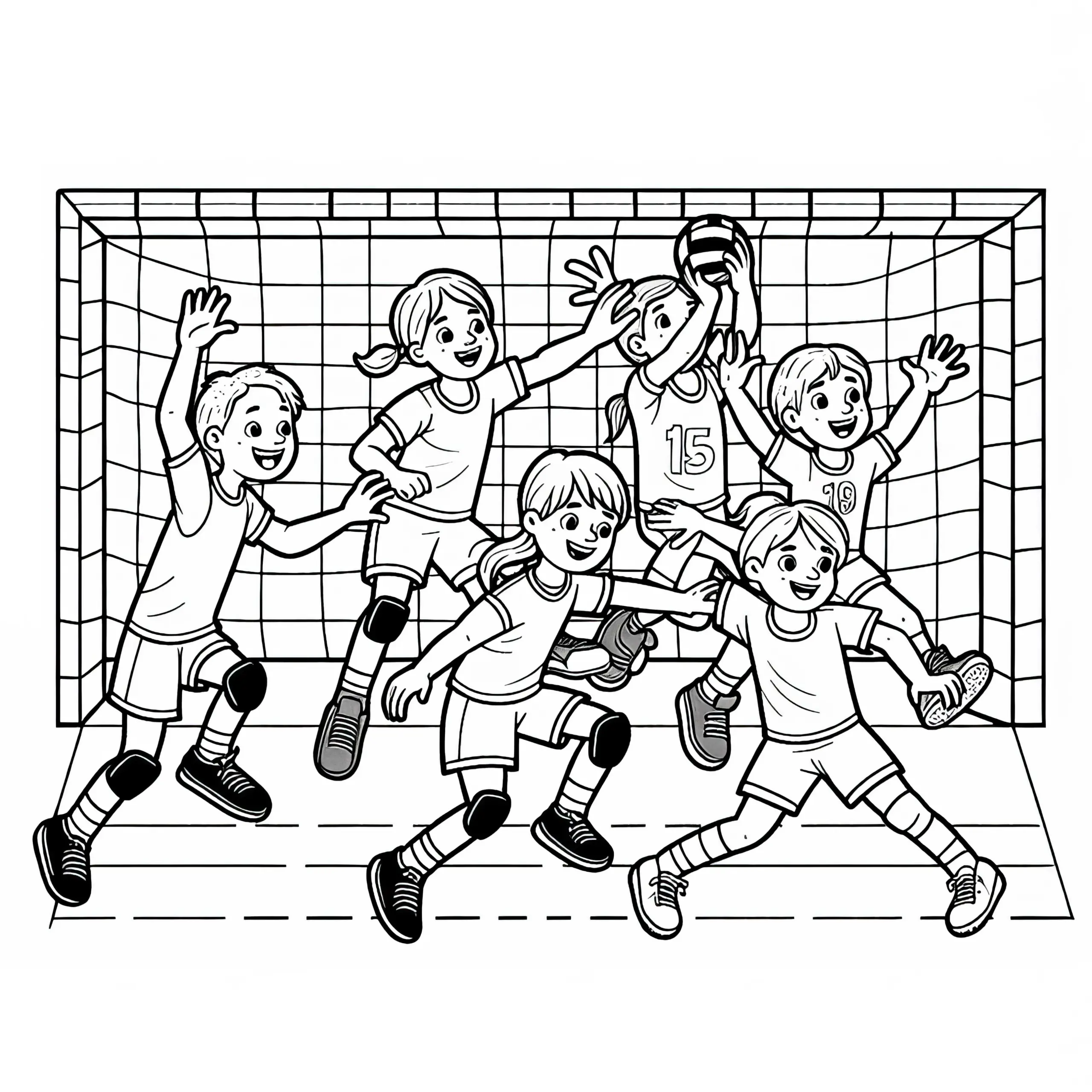 Handballer Malvorlage gratis (Ausmalbild)
