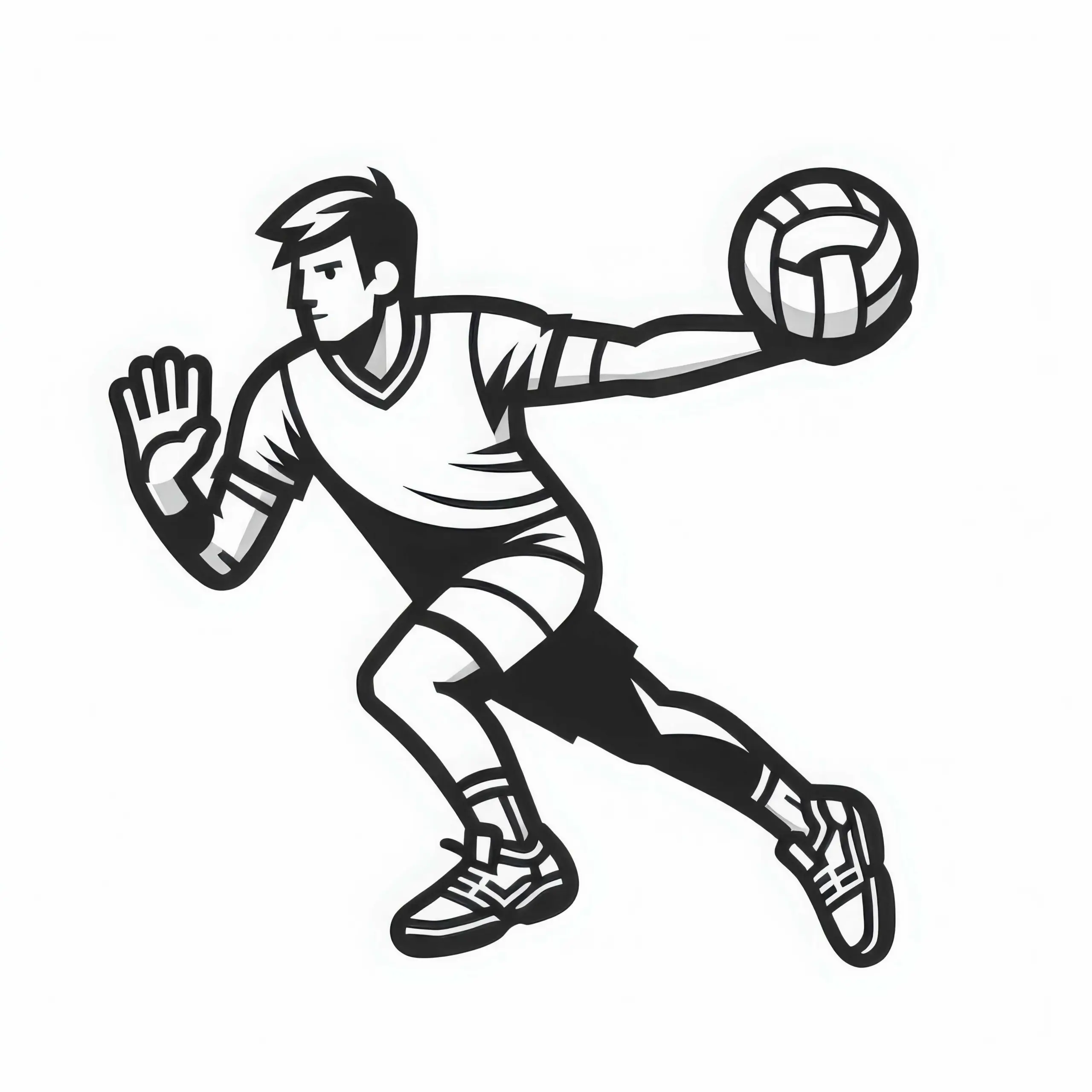Handballer Malvorlage Gratis (Ausmalbild)