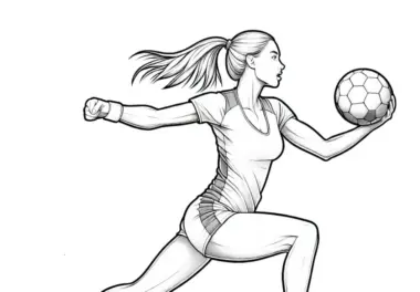 Handballerin Ausmalbild Realistisch Kostenlos