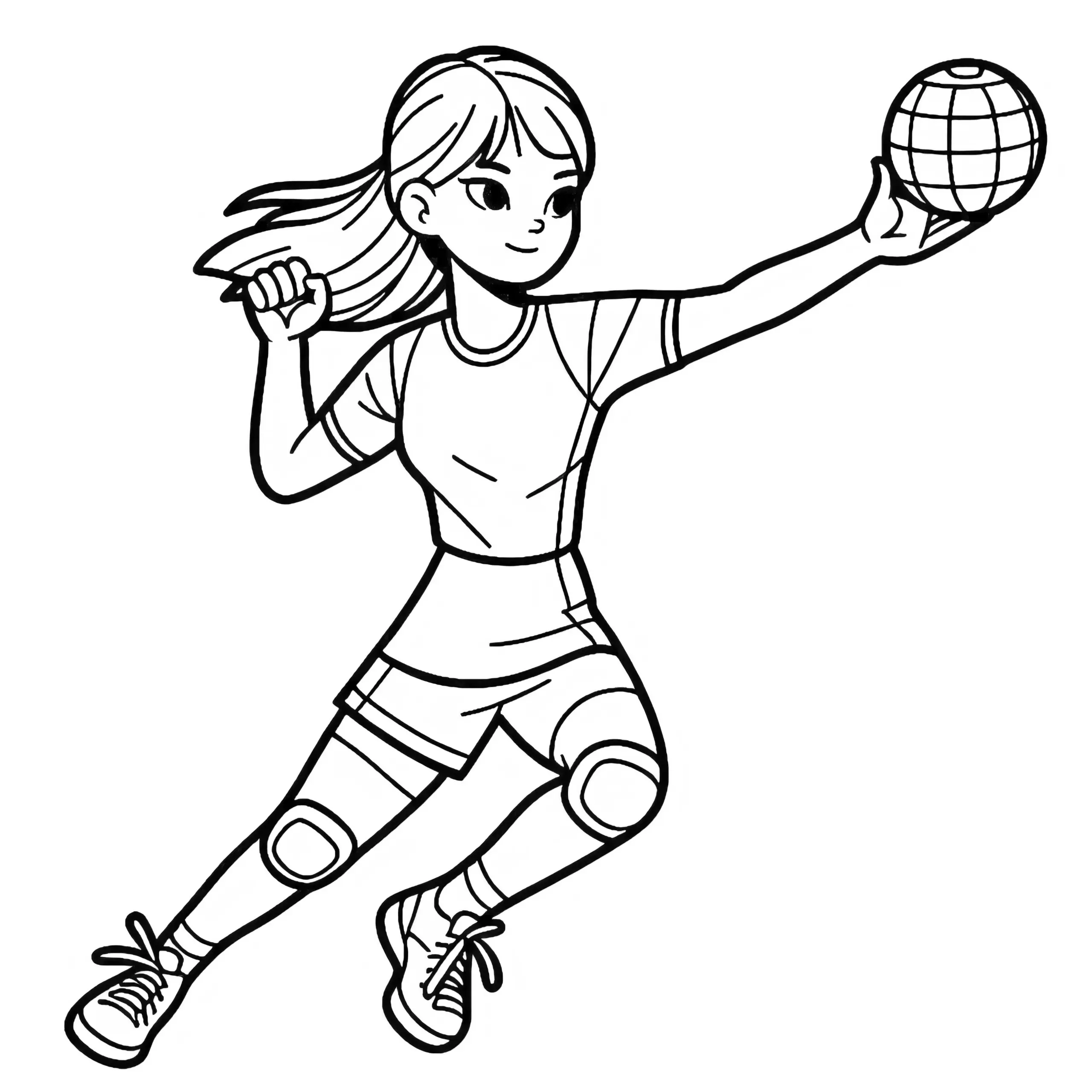 Handballerin Malvorlage Kostenlos (Ausmalbild)
