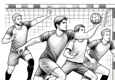 Handballspieler Ausmalbild – Hochwertig und Kostenlos