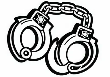 Handschellen eines Polizisten Malvorlage kostenlos