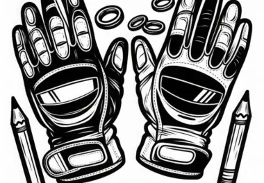 Handschuhe für einen Rennfahrer – Ausmalbild kostenlos