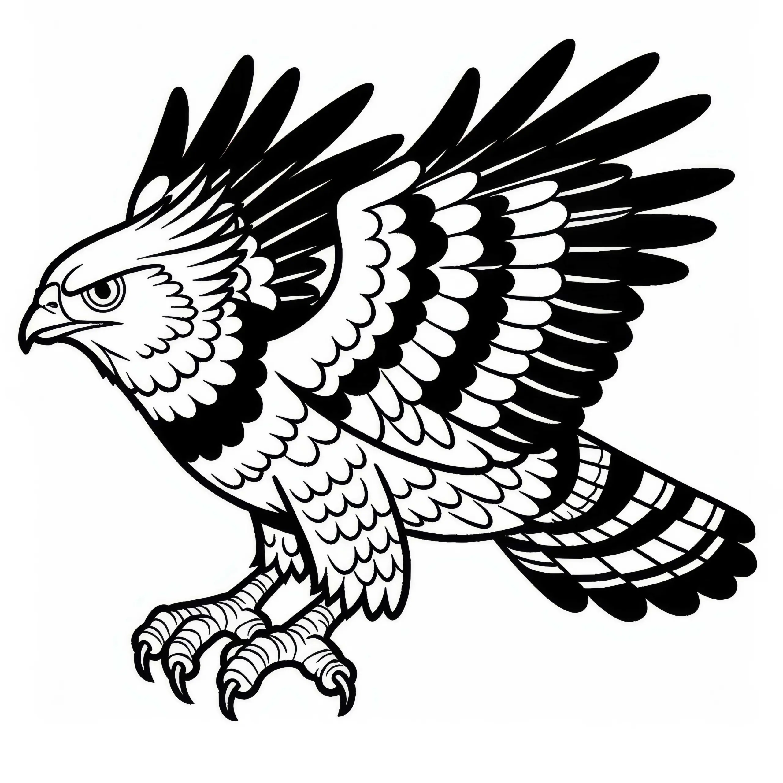 Harpyie Harpy Eagle Vogel Südamerika Malvorlage Gratis (Ausmalbild)
