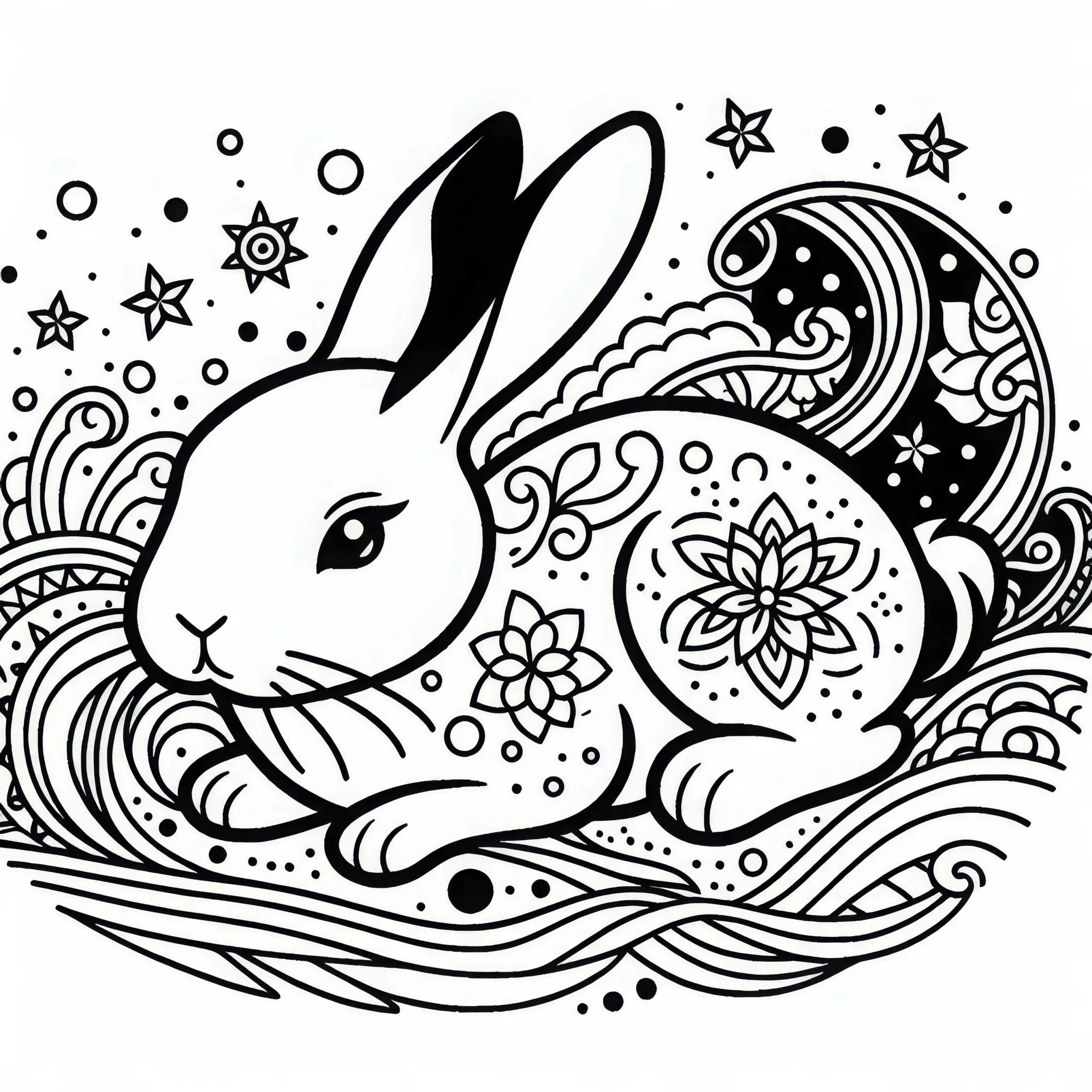 Hase Ausmalbild Sternzeichen Chinesisch Japanisch Kostenlos