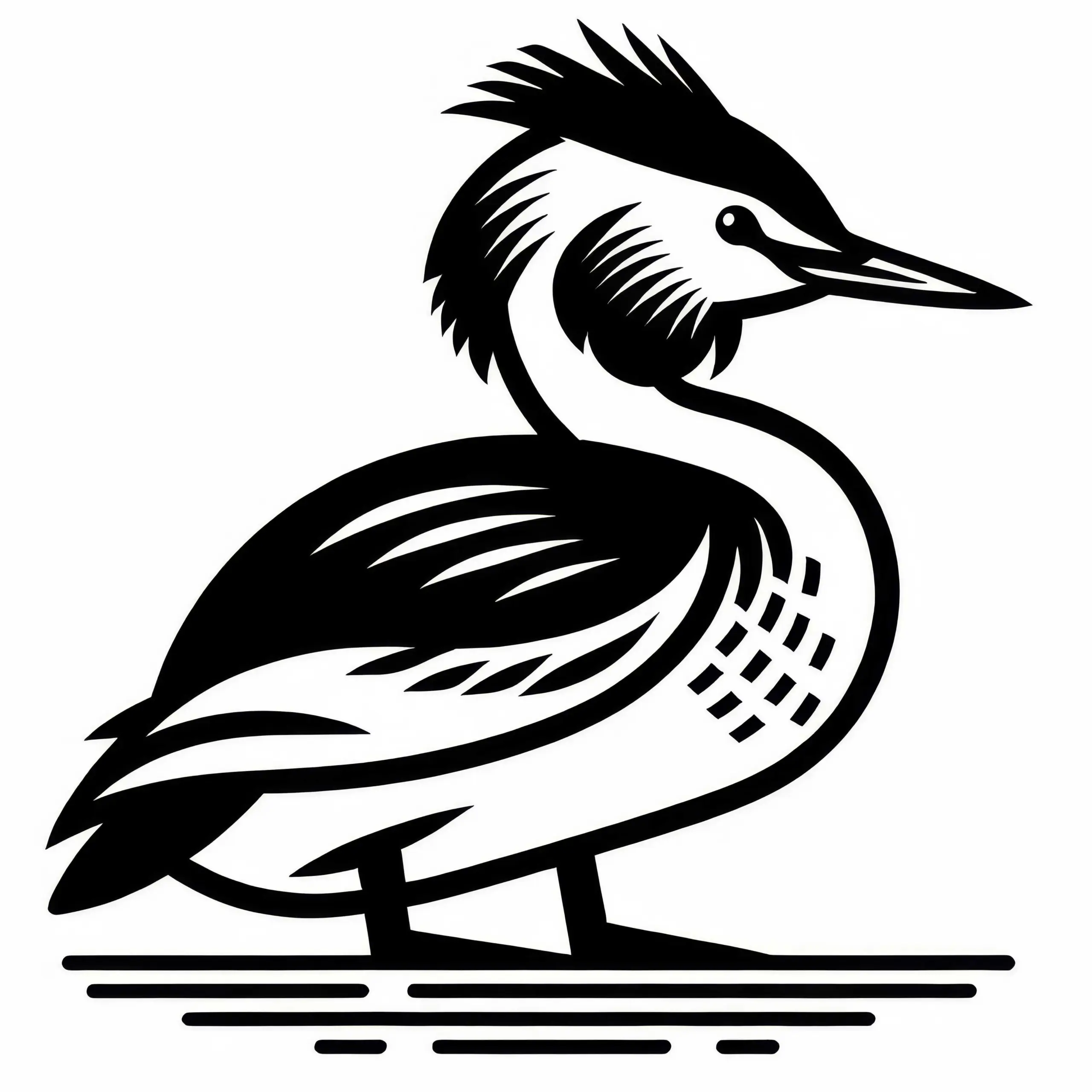 Haubentaucher Vogel Europa Malvorlage Gratis (Ausmalbild)