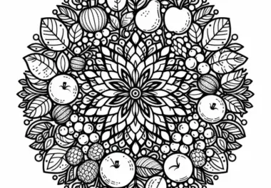 Herbstfrüchte Mandala Ausmalbild Kostenlos